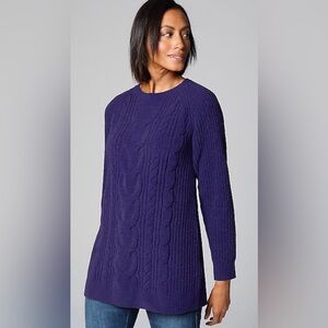 J.Jill Chenille Cabled Tunic Purple Size M NWOT